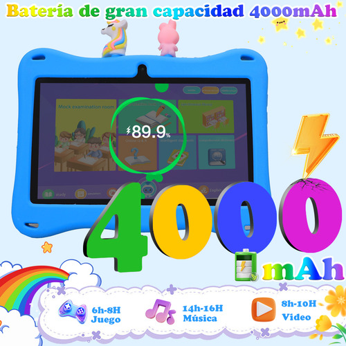 Tablet Con Funda Kids 4gb+64gb Android 13.0 Memoria Ram Wifi