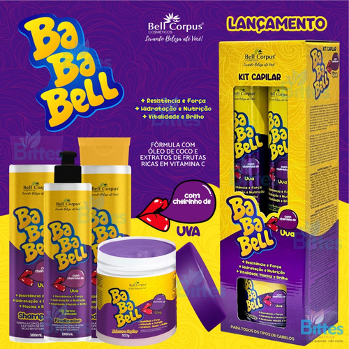 10 Kit Bababell Uva Bell Corpus Perfumado Força Fios Revenda