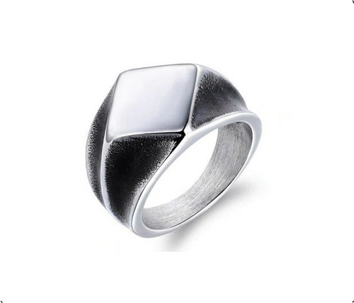 Anillo Retro Geometrico Silver Hombre Caballero Moda 2020