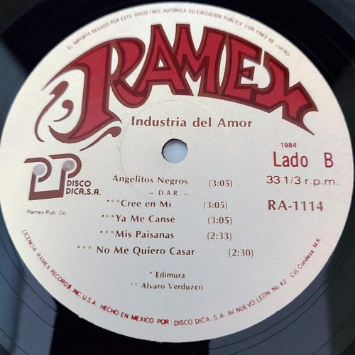 Industria Del Amor - Vuelve Lp