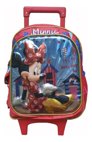 Morral Escolar Con Ruedas - Mini Disney - Niñas - 35x25x15