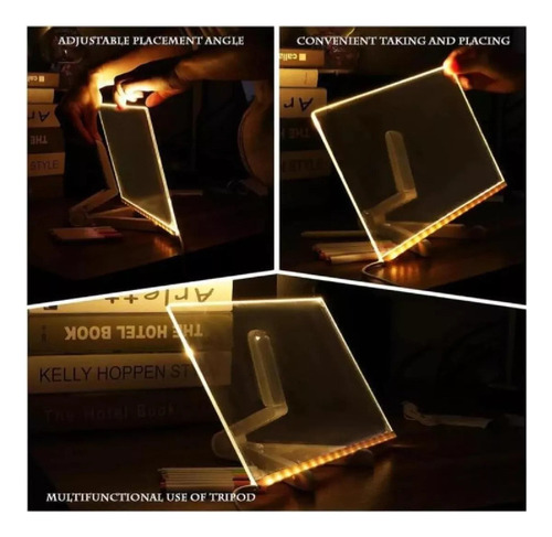 Q Tablero De Notas Led De Color Pizarra Transparente