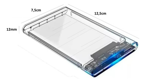 Imagem 3 de 5 de Case Para Hd Externo Gaveta 2,5 Usb 3.0 Transparente Rápido