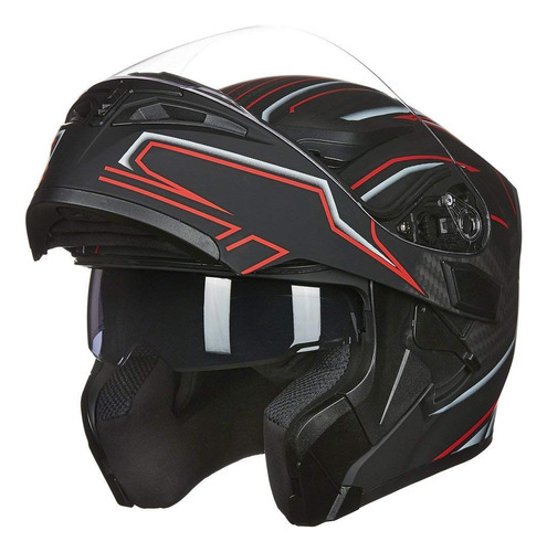 Casco Para Motociclista Abatible Ilm 902l Red Black