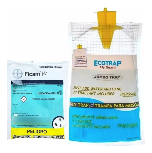 Trampa Para Moscas Ecotrap Jumbo + Ficam W De 12 Grms