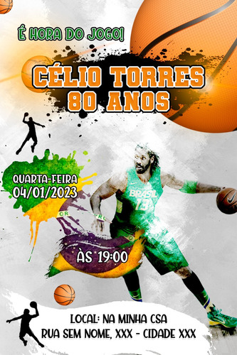 Convite Virtual Digital Basquete