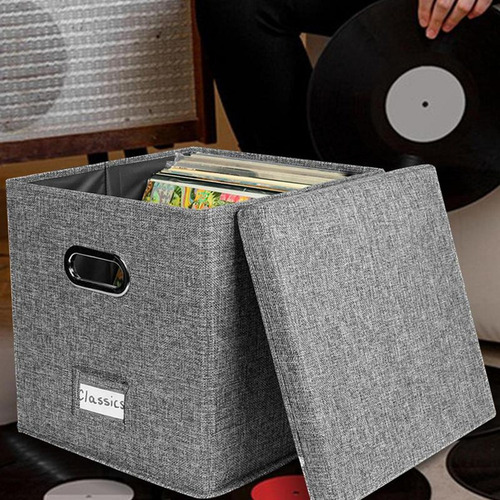 Z0f 2025 Caixa Para Guardar Discos De Vinil Com Tampa E