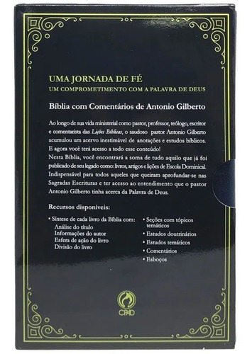 Bíblia Com Comentários Antônio Gilberto Arc Capa Preto Luxo