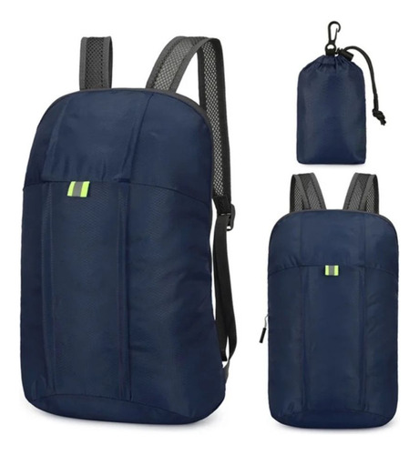 Mochila Plegable Viaje Almacenamiento Impermeable Multiuso Color Azul 230731