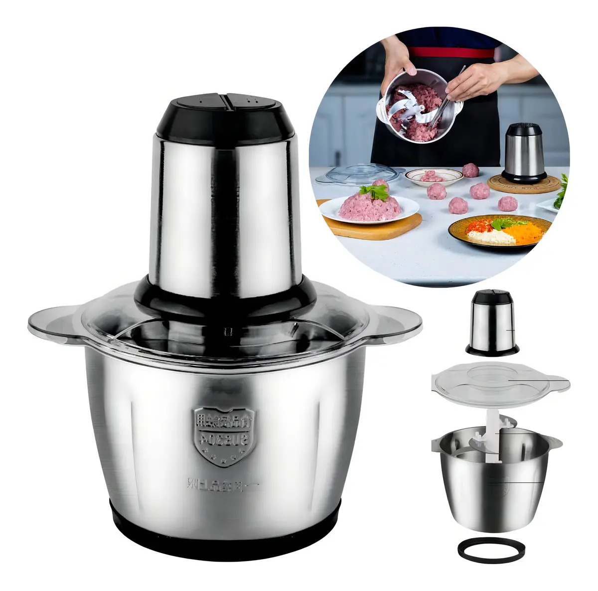 Procesador de Alimentos Eléctrico Hyllis 2L 850W Acero Inoxidable