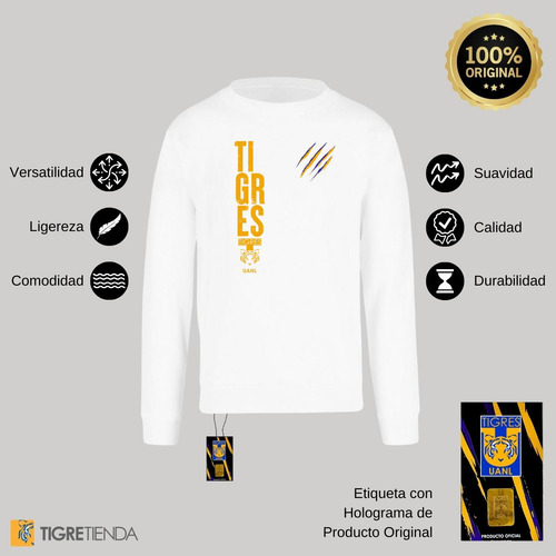 Sudadera Para Mujer Tigres Uanl Tigres Rayas