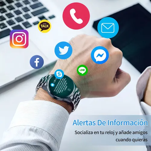 Reloj inteligente Hombre Smart Watch Sport i29 Android IOS 1.39" Color Negro