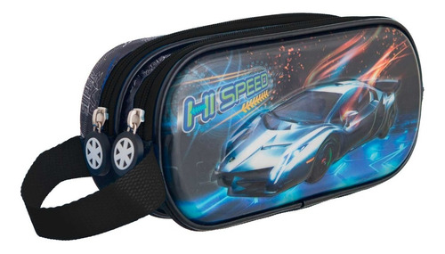 Imagem 4 de 4 de Kit Mochila Infantil Carrinho Carro Wheels 4 Rodinhas 360° G