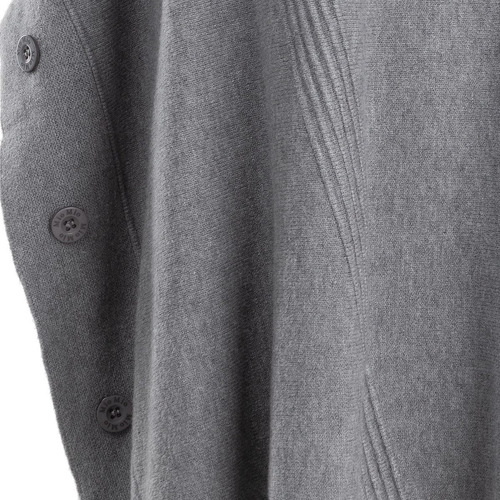 Imagen 6 de 8 de Poncho Capa Cerrado Tejido Fino Estrech Elegante Acanalado.