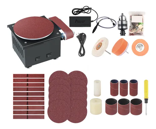 Mini Lijadora De Banda Y Disco Con Lijadora De Mesa Con Bibl