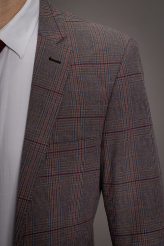 Terno Masculino Estilo Xadrez Clássico Social Semi Slim