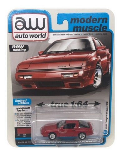 Auto World Modern Muscle 1986 Dodge Conquest Tsi 1:64 Color Rojo