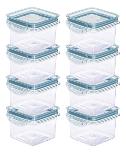Kit 8 Potes Hermético 380ml Porta Mantimentos Cristal