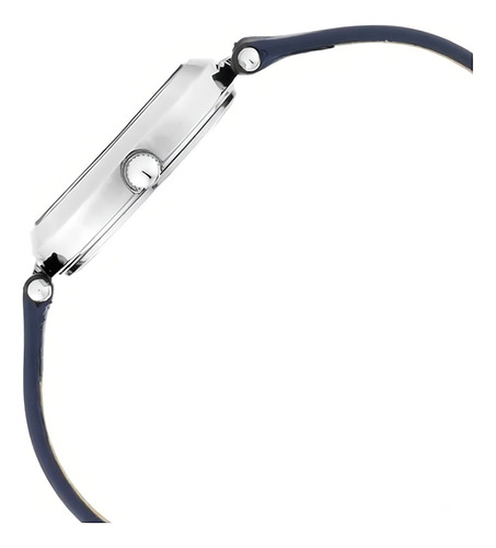Reloj De Cuero Para Mujeres Con Dial De Plata Y Analógico De Titan, Color Azul