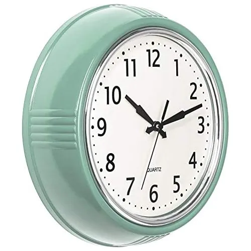 Reloj De Pared Retro De 12 Pulgadas Verde Menta Cocina Env o