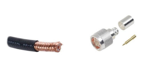 Cable Rg8, 12 Metros C/conector N Macho Ambos Lados