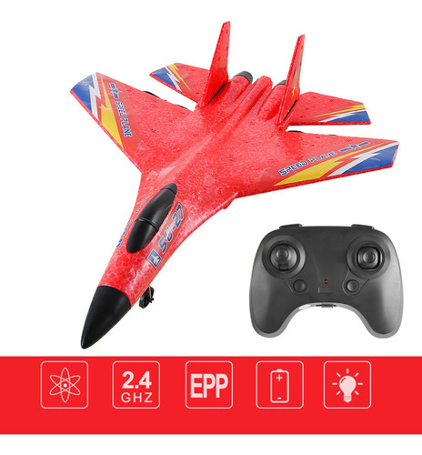 Su-27 Rc Fija Rtf 2 Canales Luces Frescas Epp Espuma