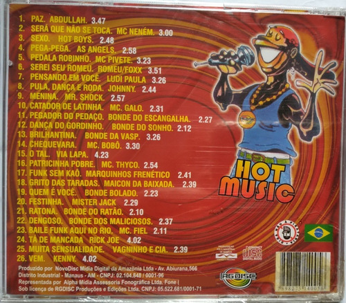 Cd Hot Music O Funk Da Paz O Som Dos Bailes Orig Lacr Fábric