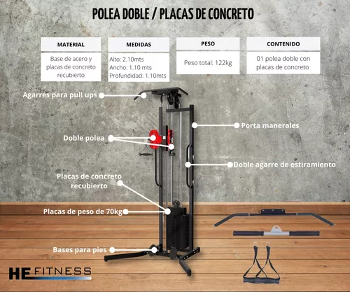 Polea Giratoria Alta Y Baja Gym Crossover Peso Integrado