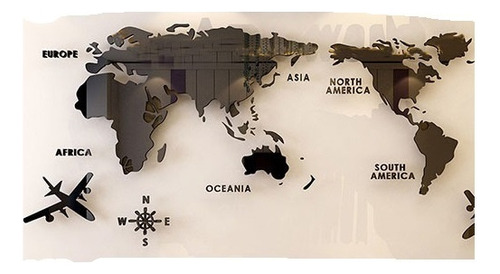 Mapa Del Mundo En 3d Para Decoración De Pared 120*60 Cm