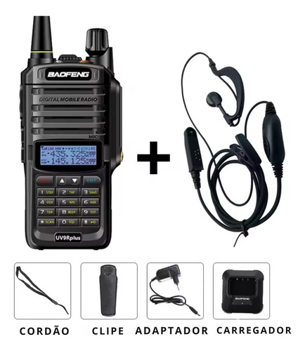 Kit 4 Rádios Baofeng Uv-9r 10w Vhf Longo Alcance Resistente