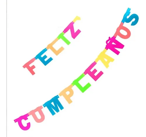 comprar Banderin Feliz Cumpleaños 11.5cm X 16cm C\u002Flet Neon Hora Loca