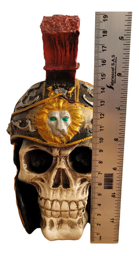 Figura Decorativa En Ceramica. Calavera Skull Pintada A Mano