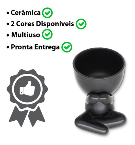 Imagem 3 de 6 de Kit 03 Pçs Vasinho Cerâmica Bob Suculentas Cactos Artificial