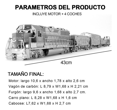 Nc Trenes Rompecabezas Metallic 3d Model A Scale R