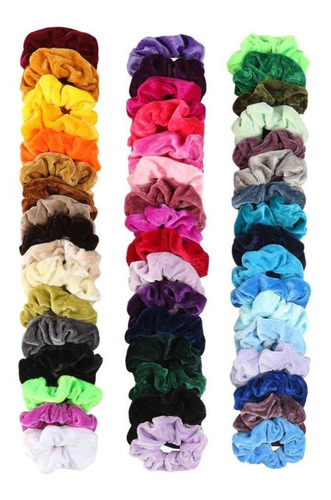 50 Piezas De Velvet Scrunchie Vintage Scrunchies Para Mujer