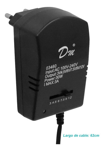 Universal 3-4,5-6-7,5-9-12v 3,0a 30w Variable Fuente Poder 1