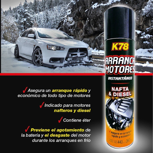 Imagen 2 de 5 de Arranca Motores Nafta Diesel K78 Instantaneo 440cc Aerosol