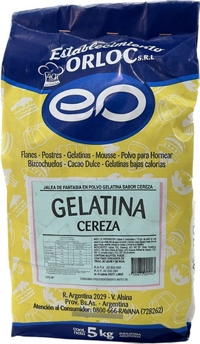 Gelatina De Cereza Orloc X 5 Kg En Polvo