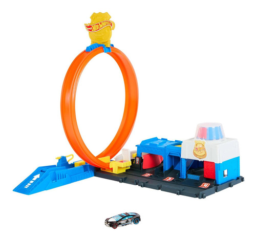Juego De Pista De Autos Hot Wheels Super Estación Policía