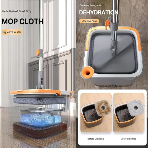 Spin Mop M16, 2024 Novo Esfregão Giratório Autolavável, Com 