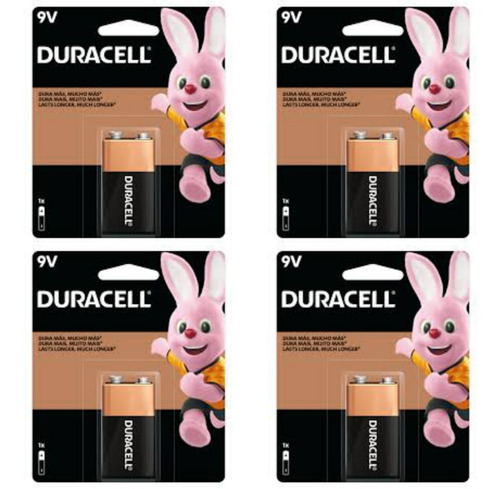 Bateria Pilha Duracell 9v Alcalina Combo C/4 Unidades 