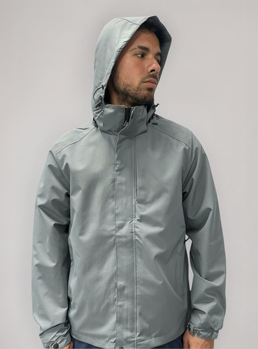 Cortaviento Impermeable Deportiva Con Capucha Para Hombre