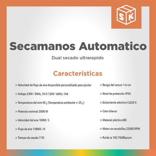 Imagen 6 de 10 de Secamanos Electrico Acero Automatico Aproximacion Baño Led