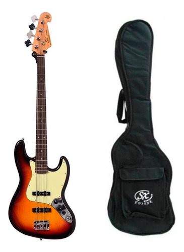 Baixo Sx Jazz Bass 4 Cordas Sjb62 3ts Might Green C/ Bag