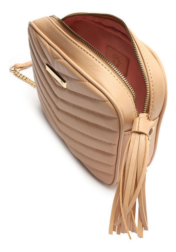Imagem 4 de 4 de Bolsa Feminina Tiracolo Câmera Matelassê Nude - My Shoes