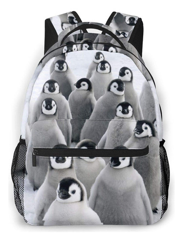 Bonita Mochila Pingüino Estampado Todo Dia Bolsa Viaje 6