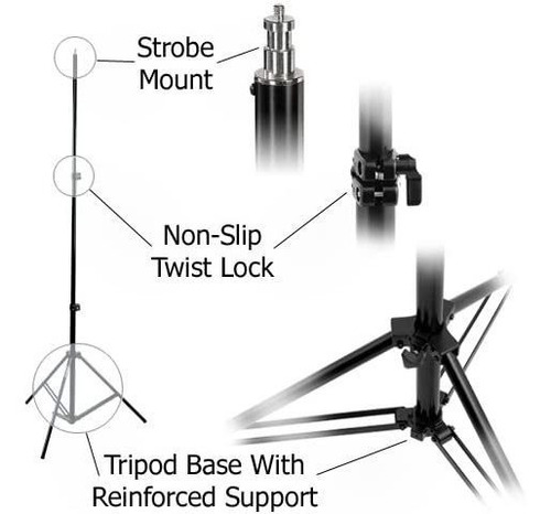 Fotodiox Std Heavy Duty Luz De Estudio Con Soporte Primavera