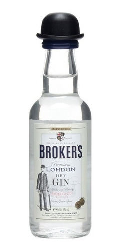 Gin Brokers London Dry Miniatura Importado 50ml-vidrio