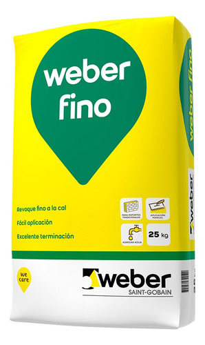 Imagen 1 de 7 de Weber Fino Revoque Interiores X 25kg
