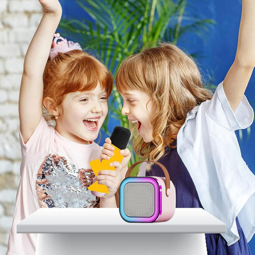 Altavoz Portátil Karaoke Con Luces Coloridas Y Micrófono